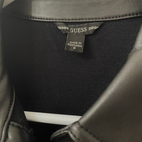 GUESS Faux Leather Button Up Jacket - Size Small - Picture 2 of 9